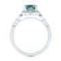 18k White Gold 18k White Gold Custom Blue-green Montana Sapphire And Diamond Engagement Ring - Front View -  104785 - Thumbnail