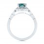 14k White Gold 14k White Gold Custom Blue-green Montana Sapphire And Diamond Engagement Ring - Front View -  104785 - Thumbnail