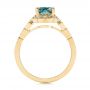 14k Yellow Gold 14k Yellow Gold Custom Blue-green Montana Sapphire And Diamond Engagement Ring - Front View -  104785 - Thumbnail