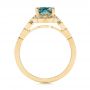 18k Yellow Gold 18k Yellow Gold Custom Blue-green Montana Sapphire And Diamond Engagement Ring - Front View -  104785 - Thumbnail