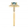 14k Yellow Gold 14k Yellow Gold Custom Blue-green Montana Sapphire And Diamond Engagement Ring - Side View -  104785 - Thumbnail