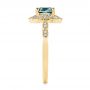 18k Yellow Gold 18k Yellow Gold Custom Blue-green Montana Sapphire And Diamond Engagement Ring - Side View -  104785 - Thumbnail