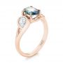 14k Rose Gold Custom Blue-green Sapphire And Diamond Engagement Ring