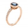 14k Rose Gold Custom Blue-green Sapphire And Diamond Engagement Ring - Three-Quarter View -  103606 - Thumbnail