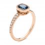 18k Rose Gold 18k Rose Gold Custom Blue-green Sapphire And Diamond Engagement Ring - Three-Quarter View -  103606 - Thumbnail