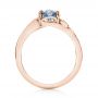 14k Rose Gold 14k Rose Gold Custom Blue-green Sapphire And Diamond Engagement Ring - Front View -  103450 - Thumbnail