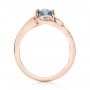 18k Rose Gold 18k Rose Gold Custom Blue-green Sapphire And Diamond Engagement Ring - Front View -  103450 - Thumbnail