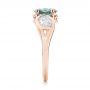 18k Rose Gold 18k Rose Gold Custom Blue-green Sapphire And Diamond Engagement Ring - Side View -  103450 - Thumbnail
