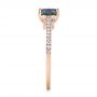 18k Rose Gold 18k Rose Gold Custom Blue-green Sapphire And Diamond Engagement Ring - Side View -  103590 - Thumbnail
