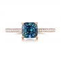 18k Rose Gold 18k Rose Gold Custom Blue-green Sapphire And Diamond Engagement Ring - Top View -  103590 - Thumbnail
