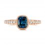 18k Rose Gold 18k Rose Gold Custom Blue-green Sapphire And Diamond Engagement Ring - Top View -  103606 - Thumbnail