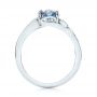 18k White Gold 18k White Gold Custom Blue-green Sapphire And Diamond Engagement Ring - Front View -  103450 - Thumbnail