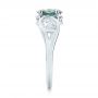 18k White Gold 18k White Gold Custom Blue-green Sapphire And Diamond Engagement Ring - Side View -  103450 - Thumbnail