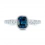 18k White Gold 18k White Gold Custom Blue-green Sapphire And Diamond Engagement Ring - Top View -  103606 - Thumbnail