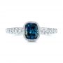 14k White Gold 14k White Gold Custom Blue-green Sapphire And Diamond Engagement Ring - Top View -  103606 - Thumbnail