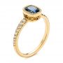 18k Yellow Gold 18k Yellow Gold Custom Blue-green Sapphire And Diamond Engagement Ring - Three-Quarter View -  103606 - Thumbnail