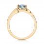 18k Yellow Gold 18k Yellow Gold Custom Blue-green Sapphire And Diamond Engagement Ring - Front View -  103450 - Thumbnail