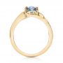 18k Yellow Gold 18k Yellow Gold Custom Blue-green Sapphire And Diamond Engagement Ring - Front View -  103450 - Thumbnail