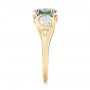 14k Yellow Gold 14k Yellow Gold Custom Blue-green Sapphire And Diamond Engagement Ring - Side View -  103450 - Thumbnail
