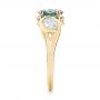 18k Yellow Gold 18k Yellow Gold Custom Blue-green Sapphire And Diamond Engagement Ring - Side View -  103450 - Thumbnail