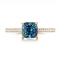 18k Yellow Gold 18k Yellow Gold Custom Blue-green Sapphire And Diamond Engagement Ring - Top View -  103590 - Thumbnail