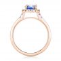14k Rose Gold 14k Rose Gold Custom Blue Sapphire Amethyst And Diamond Halo Engagement Ring - Front View -  102892 - Thumbnail