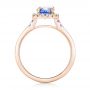 14k Rose Gold 14k Rose Gold Custom Blue Sapphire Amethyst And Diamond Halo Engagement Ring - Front View -  102892 - Thumbnail