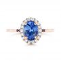 18k Rose Gold 18k Rose Gold Custom Blue Sapphire Amethyst And Diamond Halo Engagement Ring - Top View -  102892 - Thumbnail