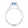 18k White Gold 18k White Gold Custom Blue Sapphire Amethyst And Diamond Halo Engagement Ring - Front View -  102892 - Thumbnail