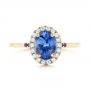 14k Yellow Gold 14k Yellow Gold Custom Blue Sapphire Amethyst And Diamond Halo Engagement Ring - Top View -  102892 - Thumbnail