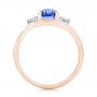 18k Rose Gold 18k Rose Gold Custom Blue Sapphire Aquamarine And Diamond Engagement Ring - Front View -  102782 - Thumbnail