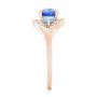 14k Rose Gold 14k Rose Gold Custom Blue Sapphire Aquamarine And Diamond Engagement Ring - Side View -  102782 - Thumbnail