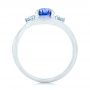  Platinum Platinum Custom Blue Sapphire Aquamarine And Diamond Engagement Ring - Front View -  102782 - Thumbnail