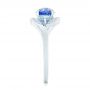 14k White Gold Custom Blue Sapphire Aquamarine And Diamond Engagement Ring - Side View -  102782 - Thumbnail