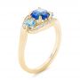 18k Yellow Gold 18k Yellow Gold Custom Blue Sapphire Aquamarine And Diamond Engagement Ring - Three-Quarter View -  102782 - Thumbnail
