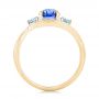 18k Yellow Gold 18k Yellow Gold Custom Blue Sapphire Aquamarine And Diamond Engagement Ring - Front View -  102782 - Thumbnail