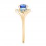 18k Yellow Gold 18k Yellow Gold Custom Blue Sapphire Aquamarine And Diamond Engagement Ring - Side View -  102782 - Thumbnail