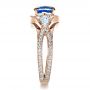 18k Rose Gold 18k Rose Gold Custom Blue Sapphire Engagement Ring - Side View -  1432 - Thumbnail