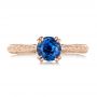 18k Rose Gold 18k Rose Gold Custom Blue Sapphire Engagement Ring - Top View -  102304 - Thumbnail