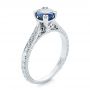 Platinum Platinum Custom Blue Sapphire Engagement Ring - Three-Quarter View -  102304 - Thumbnail