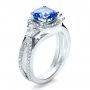 18k White Gold Custom Blue Sapphire Engagement Ring