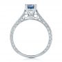 18k White Gold Custom Blue Sapphire Engagement Ring - Front View -  102304 - Thumbnail