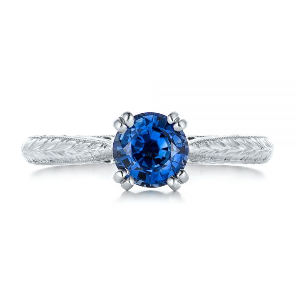 Custom Blue Sapphire Engagement Ring #102304 - Seattle Bellevue ...