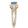 18k Yellow Gold 18k Yellow Gold Custom Blue Sapphire Engagement Ring - Side View -  1432 - Thumbnail