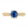 14k Yellow Gold 14k Yellow Gold Custom Blue Sapphire Engagement Ring - Top View -  102304 - Thumbnail