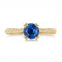 18k Yellow Gold 18k Yellow Gold Custom Blue Sapphire Engagement Ring - Top View -  102304 - Thumbnail