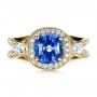 14k Yellow Gold 14k Yellow Gold Custom Blue Sapphire Engagement Ring - Top View -  1432 - Thumbnail