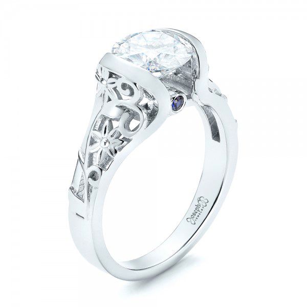 Custom Blue Sapphire, Ruby and Diamond Engagement Ring - reference design