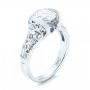 18k White Gold Custom Blue Sapphire Ruby And Diamond Engagement Ring - Three-Quarter View -  103040 - Thumbnail