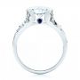18k White Gold Custom Blue Sapphire Ruby And Diamond Engagement Ring - Front View -  103040 - Thumbnail